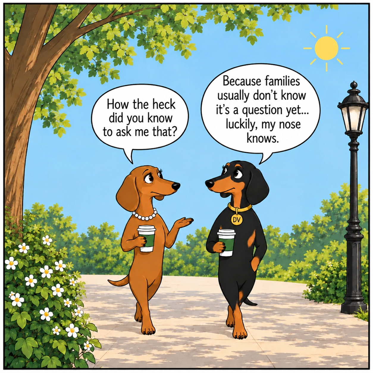 Mona asks DaVinci how he knew what to ask; DaVinci explains that families often do not know it is a question yet